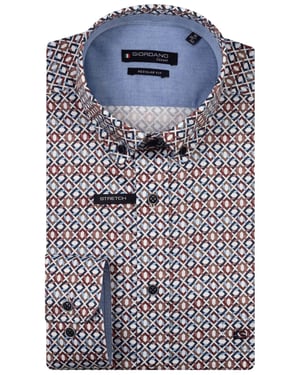 casual overhemd Giordano blauw geprint