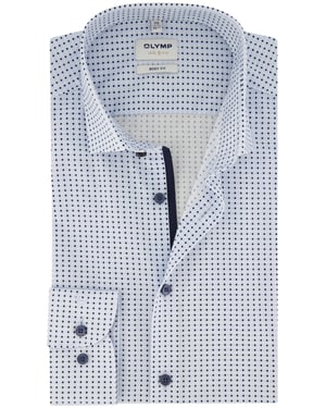 Olymp overhemd lichtblauw print extra slanke fit