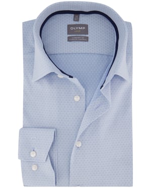 Olymp overhemd lichtblauw comfort fit semi-wide collar