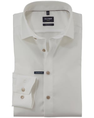 elegante beige effen Olymp overhemd Modern Fit