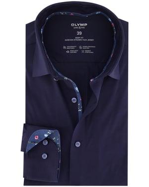 Olymp overhemd donkerblauw body fit lange mouw