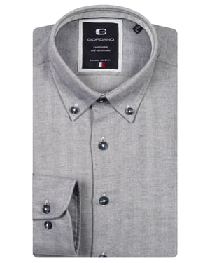 Giordano overhemd grijs button down geprint