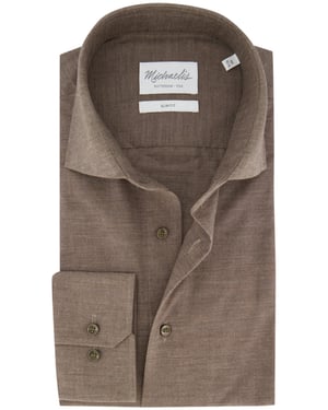 Michaelis overhemd ml 5 bruin gemêleerd