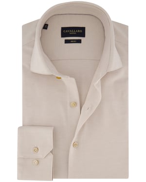 Overhemd Cavallaro beige Sarino jersey