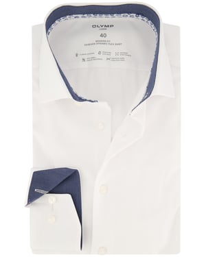 Olymp 24 seven overhemd Luxor wit katoen modern fit