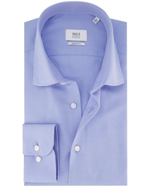 overhemd Eterna Modern Fit blauw katoen