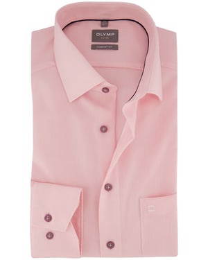 Roze overhemd OLYMP Comfort Fit katoen strijkvrij