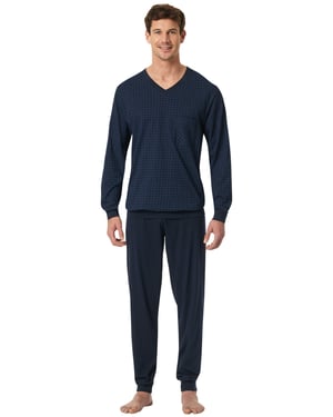 nachtblauw Schiesser pyjama