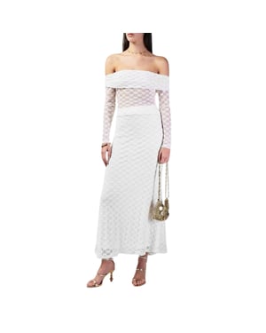 Bardot Dames/Dames Kanten Bardot Top (Wit)