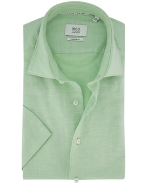 Katoenen linnen mint groen overhemd Eterna 1863 Modern Fit