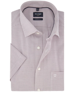 Modern fit Olymp overhemd rood semi-wide collar 100% katoen
