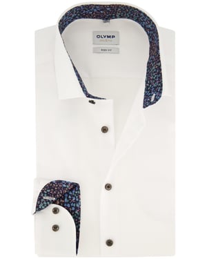 Olymp business overhemd extra slim fit wit effen