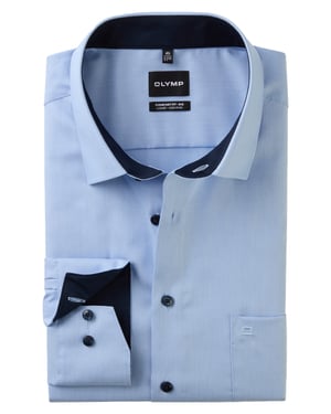 lichtblauw Olymp Big&Tall overhemd Comfort Fit