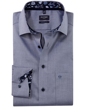 donkerblauw Olymp overhemd Modern Fit met borstzak