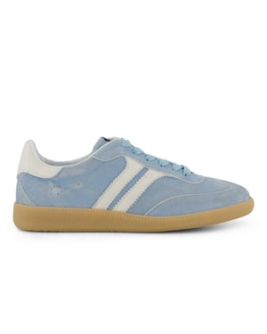 lichtblauw wit sneakers laag Giorgio met blauwe veters