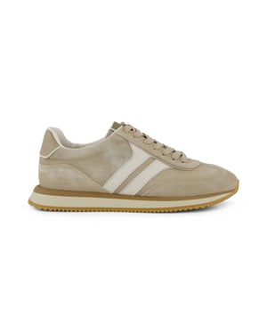 beige wit sneakers laag Giorgio met blauwe beige veters
