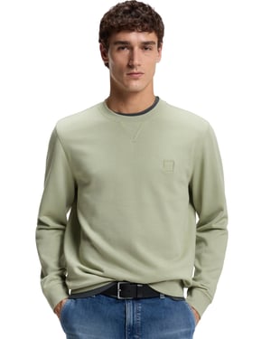BOSS Orange green sweater with logo patch