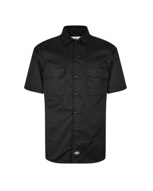 Dickies Heren Relaxed Fit Overhemd met Korte Mouwen (Zwart)