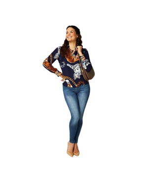 Biba Damesblouse met lange mouwen van Tiger (Veelkleurig)