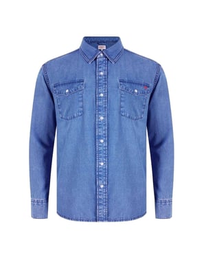 Lee Cooper Herenoverhemd van denim met kraag en lange mouwen (Tussentijdse wasbeurt)