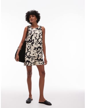 Topshop abstract animal print romper in mono