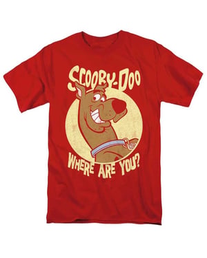 Scooby Doo Unisex volwassen Waar ben je? T-shirt (Rood)