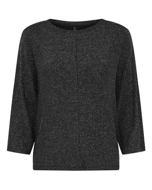 Only Onlcarol 3/4 glitter batwing top cs jrs black/silv