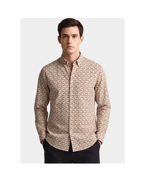 Bos Bright Blue Scotland blue overhemd heren jerome printed shirt bd ls spe26307je12sb/9901