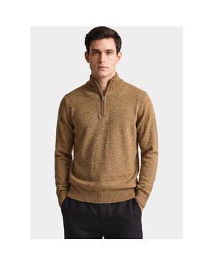 Bos Bright Blue Half zip 1111/dark musterd