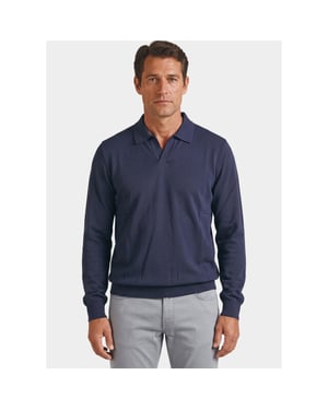Born with Appetite Polo lange mouw abel v-neck polo merino 00005ab19/4001
