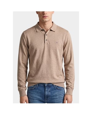 Bos Bright Blue Scotland blue polo lange mouwen heren plince polo pull spe00005pl07sb/2500