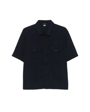 C.P. Company Unisex-overhemd voor volwassenen, effen, normale pasvorm (Eclips Blauw)