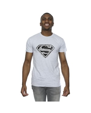 DC Comics Mens Superman Logo Sketch T-Shirt (Sports Grey)