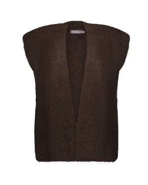 Geisha gilet knitted 64534-29 785 dark brown