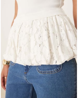 ASOS DESIGN bubble lace hem tank in white
