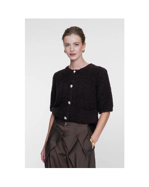 Geisha 64552-70 785 vest boucle short sleeves dark brown