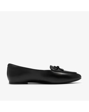 Leven Bow Black Leather Shoes