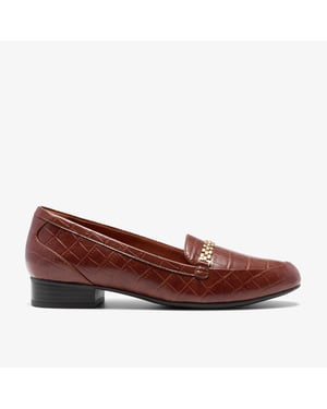 Juliet Mia Dark Tan Croc Shoes