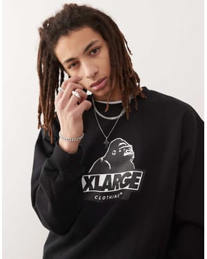 XLARGE sweatshirt med lutande OG-logotyp i svart