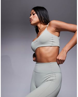 Bo+Tee sports bra co-ord in mineral soft olive