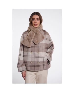 Rino & Pelle faux fur scarf stip.7002612 11100 mocha latte