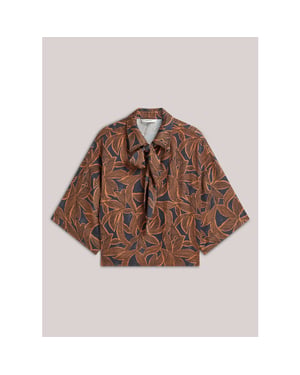 Summum top abstract flowers 2s3559-12505 495 midnight blue