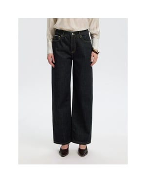 Selected Femme slwwide relaxed shelly mw jeans 16102303 dark blue denim
