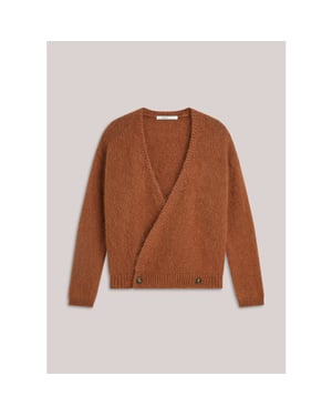 Summum wrap cardigan mohair wool blend knit 7s8039-70100 739 cinnamon