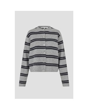 Second Female alphaline ls knit cardigan 61073 7045 mid grey