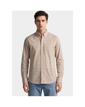 Bos Bright Blue Scotland blue overhemd heren jerome printed shirt bd ls spe26307je07sb/9901