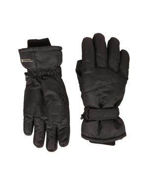 Men's Waterproof Ski Gloves Isotherm Fur Lined Warm Comfy Winter Snow Mittens Black