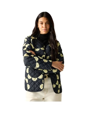 Regatta Womens/Ladies Orla Kiely Daisy Hoop Lightweight Quilted Jacket (Black)