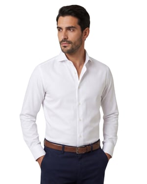 John Miller effen wit business overhemd Tailored Fit katoen