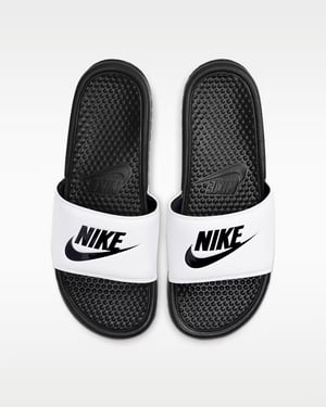 Nike Benassi JDI Sliders Sandals Mens White Black